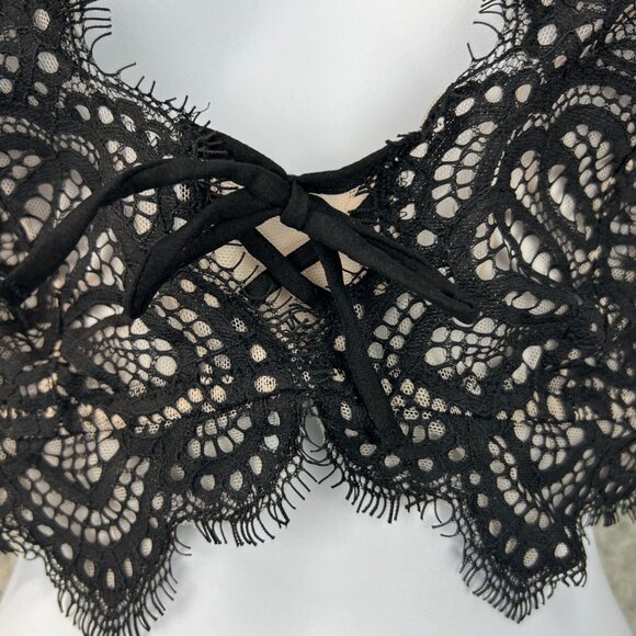 Victoria Secret Plunge Halter Bralette Sheer Lace Scalloped Edges Racerback Lg - Picture 9 of 9